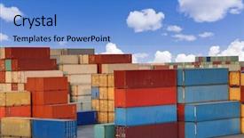  Presentation with cargo - Slide deck with cargo containers background and a teal colored foreground