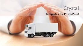  Presentation with cargo - PPT theme consisting of cargo-delivery-truck-protected background and a lemonade colored foreground