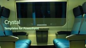  Presentation with trains - Audience pleasing PPT layouts consisting of cargo handling stations - trains seats backdrop and a  colored foreground