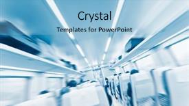  Presentation with cargo train - Amazing presentation theme having cargo handling stations - travel by train interior backdrop and a light blue colored foreground