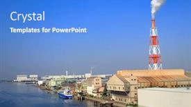  Presentation with cargo ship - PPT layouts with cargo-hold-japan-coastal-ship background and a cobalt blue colored foreground