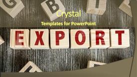  Presentation with export - Presentation theme enhanced with cargo insurance - wooden blocks with the text background and a violet colored foreground