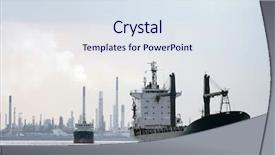  Presentation with cargo ship - Amazing theme having cargo liner ship backdrop and a sky blue colored foreground