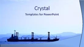  Presentation with cargo ship - Colorful PPT theme enhanced with cargo ship at the harbour backdrop and a sky blue colored foreground
