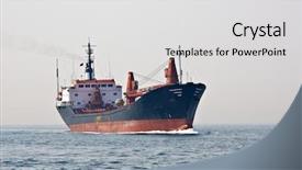  Presentation with sailing ship - Beautiful presentation featuring cargo ship sailing the sea backdrop and a light gray colored foreground