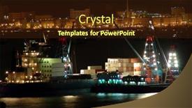  Presentation with cargo - Presentation enhanced with cargo-ships-in-the-habour background and a wine colored foreground