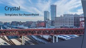  Presentation with vancouver - Colorful slide set enhanced with cargo stations - station in sunlight vancouver canada backdrop and a light blue colored foreground