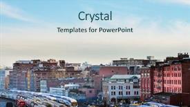  Presentation with canada - Audience pleasing PPT theme consisting of cargo stations - station in sunlight vancouver canada backdrop and a light blue colored foreground