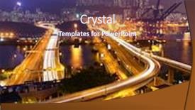  Presentation with cargo - Presentation theme consisting of cargo terminal and highway background and a violet colored foreground