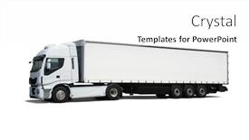  Presentation with cargo - Slides enhanced with cargo-truck-delivery-vehicle-isolated background and a white colored foreground