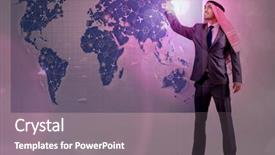  Presentation with travel concept silhouette - Presentation design with cargo vessels cargo flights - arab businessman in air travel background and a  colored foreground