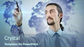  Presentation with transportation - Theme featuring cargo vessels cargo flights - businessman in air transportation concept background and a  colored foreground