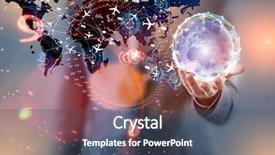  Presentation with air cargo - Slide deck enhanced with cargo vessels cargo flights - businessman in air transportation concept background and a ocean colored foreground