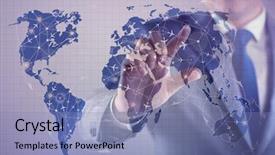  Presentation with air cargo - Slide deck having cargo vessels cargo flights - businessman in air transportation concept background and a light blue colored foreground