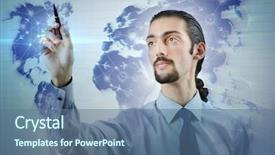  Presentation with transportation - Colorful PPT layouts enhanced with cargo vessels cargo flights - businessman in air transportation concept backdrop and a ocean colored foreground