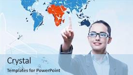  Presentation with air cargo - Slide deck consisting of cargo vessels cargo flights - businesswoman in air transportation concept background and a  colored foreground