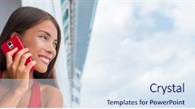  Presentation with cruise ship - Slide deck having caribbean asian lady on international background and a sky blue colored foreground