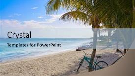  Presentation with maya - Colorful theme enhanced with caribbean beach in costa maya backdrop and a light blue colored foreground