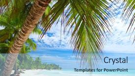  Presentation with dominican republic - Presentation theme featuring caribbean beach in dominican republic background and a light blue colored foreground
