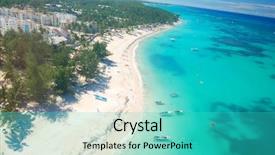  Presentation with dominican republic - Colorful slides enhanced with caribbean beach in dominican republic backdrop and a teal colored foreground