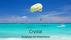  Presentation with republic dominican - Slide set having caribbean beach in dominican republic background and a cyan colored foreground