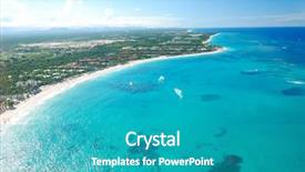  Presentation with dominican republic - Audience pleasing presentation consisting of caribbean beach in dominican republic backdrop and a teal colored foreground