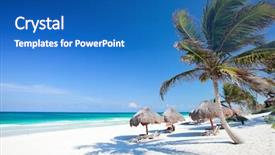  Presentation with caribbean - PPT theme with caribbean beach in tulum mexico background and a teal colored foreground