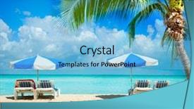  Presentation with tourism hotel - Amazing PPT layouts having caribbean beach paradise vacation backdrop and a light blue colored foreground