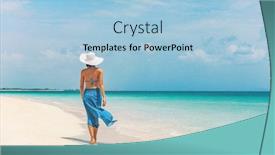  Presentation with white sand - Presentation featuring caribbean-beach-vacation-luxury-elegant background and a light blue colored foreground
