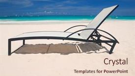  Presentation with dominican republic - Beautiful theme featuring caribbean beach with chaise lounge backdrop and a  colored foreground