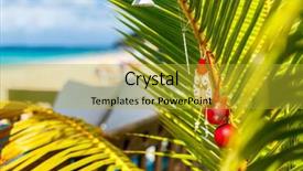  Presentation with caribbean christmas - Cool new theme with caribbean beach with palm trees backdrop and a gold colored foreground