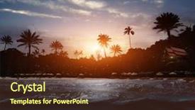  Presentation with caribbean christmas - Cool new slide deck with caribbean christmas - beach at night backdrop and a tawny brown colored foreground