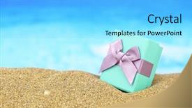  Presentation with caribbean christmas - Presentation design consisting of caribbean christmas - gift box with bow background and a light blue colored foreground