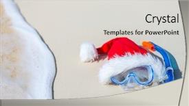  Presentation with caribbean christmas - Cool new presentation theme with caribbean christmas - snorkeling equipment mask and snorkel backdrop and a light gray colored foreground