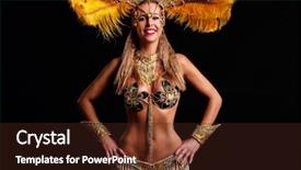  Presentation with strong black woman - Presentation theme enhanced with brazilian woman posing in samba background and a tawny brown colored foreground