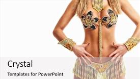  Presentation with brazilian candies - Cool new presentation theme with brazilian woman posing in samba backdrop and a white colored foreground