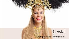  Presentation with costume - PPT layouts featuring brazilian woman posing in samba background and a coral colored foreground