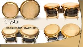  Presentation with drums - Audience pleasing slides consisting of collection from fours brown drums backdrop and a lemonade colored foreground