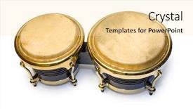  Presentation with drums - PPT theme having djembe - two brown drums isolated background and a lemonade colored foreground
