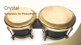  Presentation with drums - Beautiful slide deck featuring percussion instruments - two brown drums isolated backdrop and a cream colored foreground