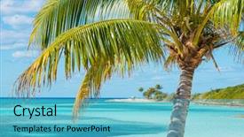  Presentation with bahamas - Cool new presentation design with caribbean island luxury beach oasis backdrop and a light blue colored foreground