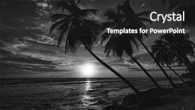  Presentation with beautiful midnight sun over - Beautiful presentation theme featuring caribbean island of barbados black backdrop and a dark gray colored foreground