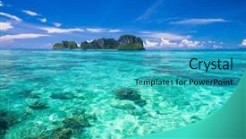  Presentation with nobody - PPT layouts enhanced with caribbean islands - desert island nature and nobody background and a teal colored foreground