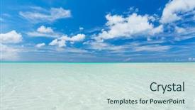  Presentation with white sand - Slide set having caribbean islands - tropical white sand beach background and a  colored foreground