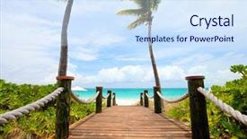  Presentation with caribbean - Beautiful PPT theme featuring caribbean providenciales island in turk backdrop and a  colored foreground