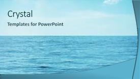  Presentation with blue water - PPT theme consisting of caribbean sea blue turquoise water background and a cool aqua colored foreground