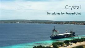  Presentation with sea port - Slide set featuring caribbean-sea-general-cargo-santa background and a sky blue colored foreground