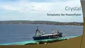  Presentation with sea port - Presentation featuring caribbean-sea-general-cargo-santa background and a sky blue colored foreground