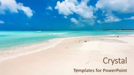 Presentation with white sand - Colorful PPT theme enhanced with caribbean sea in cuba backdrop and a cream colored foreground