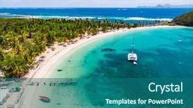  Presentation with tropical top view summer botanical - Theme having caribbean sea in st vincent background and a ocean colored foreground